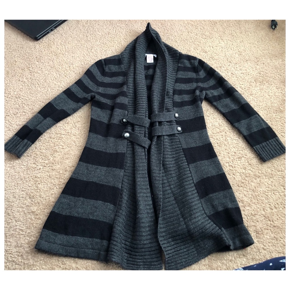 Long Black and Gray Sweater